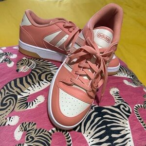Adidas Women's Coral and Cream Sneakers